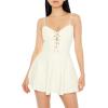 Forever 21 Women’s Lace-up Sweetheart Mini Dress(White)