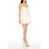 Forever 21 Women’s Lace-up Sweetheart Mini Dress(White)