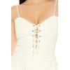 Forever 21 Women’s Lace-up Sweetheart Mini Dress(White)