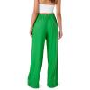 Forever 21 Women’s Linen-Blend Wide-Leg Pants(Green)