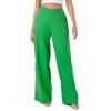 Forever 21 Women’s Linen-Blend Wide-Leg Pants(Green)