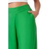Forever 21 Women’s Linen-Blend Wide-Leg Pants(Green)