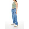 Forever 21 Women’s Low-Rise Straight Cargo Jeans(Medium Denim)