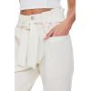 Forever 21 Women’s Paperbag Ankle Pants(Cream)