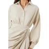 Forever 21 Women’s Pintucked Midi Shirt Dress(Goat)