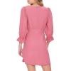 Forever 21 Women’s Plunging Trumpet-Sleeve Mini Dress(Rose)