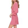 Forever 21 Women’s Plunging Trumpet-Sleeve Mini Dress(Rose)