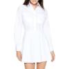 Forever 21 Women’s Poplin A-line Mini Shirt Dress(White)