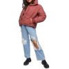 Forever 21 Women’s Quilted Puffer Jacket(Brick)