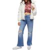 Forever 21 Women’s Quilted Puffer Jacket(Cream)