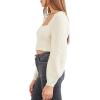 Forever 21 Women’s Rib-Knit Cropped Sweater(Cream)
