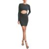 Forever 21 Women’s Ribbed Cutout Mini Dress(Dark Green)