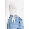 Forever 21 Women’s Ribbed Ruched Drawstring Sweater(Cream)