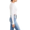 Forever 21 Women’s Ribbed Ruched Drawstring Sweater(Cream)