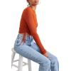 Forever 21 Women’s Ribbed Ruched Drawstring Sweater(Ginger)