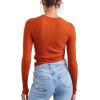 Forever 21 Women’s Ribbed Ruched Drawstring Sweater(Ginger)