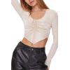 Forever 21 Women’s Ruched Drawstring Top(Natural)