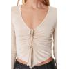 Forever 21 Women’s Ruched Drawstring Top(Natural)
