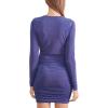 Forever 21 Women’s Ruched Surplice Bodycon Dress(Blue)