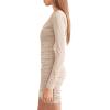 Forever 21 Women’s Ruched Surplice Bodycon Dress(Taupe)