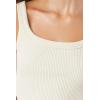 Forever 21 Women’s Seamless Curve-Hem Cropped Tank Top(Birch)