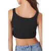 Forever 21 Women’s Seamless Curve-Hem Cropped Tank Top(Black)