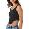 Forever 21 Women’s Seamless Curve-Hem Cropped Tank Top(Black)