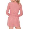 Forever 21 Women’s Self-tie Belted Surplice Romper(Blush)