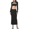 Forever 21 Women’s Sequin Midi Skirt(Black)