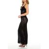 Forever 21 Women’s Sheer Crochet Maxi Dress(Black)