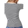 Forever 21 Women’s Striped Henley Top(Black)