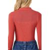 Forever 21 Women’s Sweater-Knit Polo Shirt Bodysuit(Faded Rose)