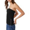 Forever 21 Women’s Sweater-Knit Zip-up Tube Top(Black)