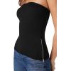 Forever 21 Women’s Sweater-Knit Zip-up Tube Top(Black)