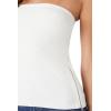 Forever 21 Women’s Sweater-Knit Zip-up Tube Top(White)