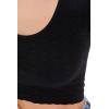 Forever 21 Women’s Textured Lettuce-Edge Cropped Tee(Black)
