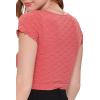 Forever 21 Women’s Textured Lettuce-Edge Cropped Tee(Rose Petal)