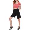 Forever 21 Women’s Textured Lettuce-Edge Cropped Tee(Rose Petal)