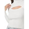 Forever 21 Women’s Turtleneck Cutout Sweater(Vanilla)