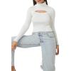 Forever 21 Women’s Turtleneck Cutout Sweater(Vanilla)