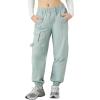 Forever 21 Women’s Twill Cargo Joggers(Green Haze)