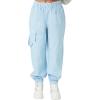 Forever 21 Women’s Twill Cargo Joggers(Sky Blue)