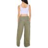 Forever 21 Women’s Twill Wide-Leg Cargo Pants(Olive)
