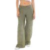 Forever 21 Women’s Twill Wide-Leg Cargo Pants(Olive)