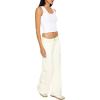 Forever 21 Women’s Twill Wide-Leg Cargo Pants(White)