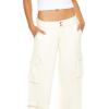 Forever 21 Women’s Twill Wide-Leg Cargo Pants(White)