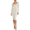 Forever 21 Women’s Bodycon Long-Sleeve Dress(Goat)