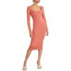 Forever 21 Women’s Bodycon Long-Sleeve Dress(Rust)