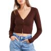 Forever 21 Women’s Hook-and-Eye Cardigan Sweater(Brown)
