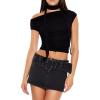 Forever 21 Women’s Off-the-shoulder Crop Top & Scarf Set(Black)